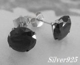 画像: シルバーピアス　ブラックジルコニア8mm