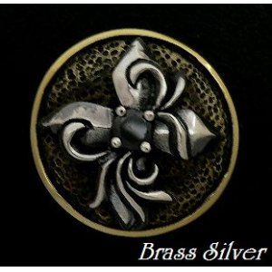 画像: クロスエンブレムコンチョ　Brass×Silver925　直径　22mm