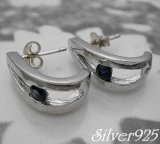 画像: シルバーピアス　ＣＺサファイア